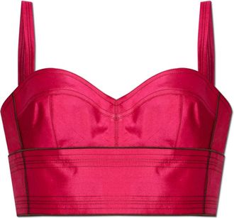 Tory Burch Korte spaghetti-bandtop - Dames - Tops zonder mouwen - Roze - XS - Leer - Tops