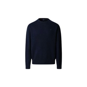 Hackett Lambswool trui met ronde hals - Heren - Truien - Blauw - Maat: XL Wol