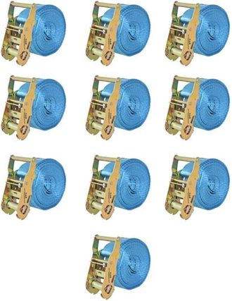 vidaXL Vidaxl - Correas De Sujeci&oacute;n De Trinquete 10 Uds 2t 6mx38mm Azul