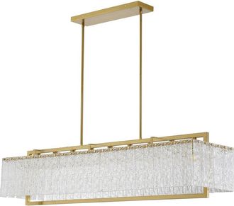 Bethel International 9-Light Chandelier With Rippled Glass