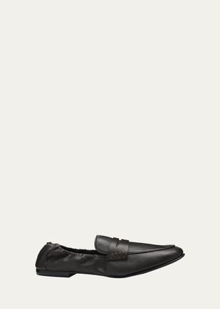 SIMKHAI Danna Leather Scrunched Loafers