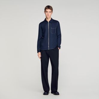 Sandro Loose-fit zip-up shirt