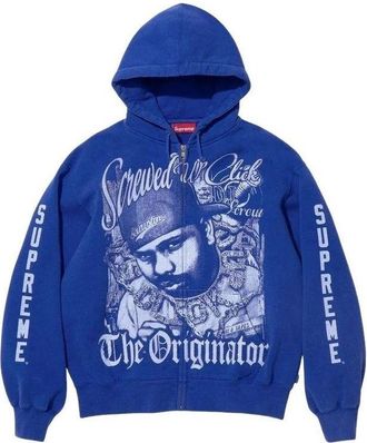 SUPREME x DJ Screw SS26 Zip Up Hooded Sweatshirt Blue SUP-SS26-145-BLU