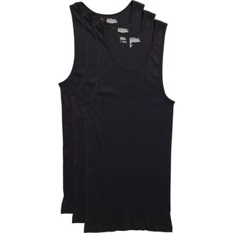 Nordstrom Rack Cotton 3-Pack Ribbed Tank Tops in Black at Nordstrom Rack, Size Small