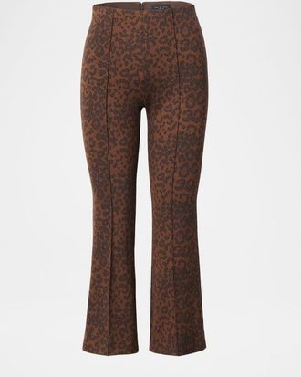 Rag & Bone Irina Kick-Flare Leopard Ponte Pants