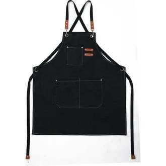OEM Delantal De Cocina Para Hombre (negro), De Lona Con 3 Bolsillos, Impermeable Y Ajustable, Para Barbacoa, Restaurante, Jard&iacute;n, Carpinter&iacute;a, 78 X 68 Cm