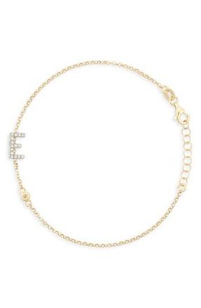 Meshmerise Diamond Initial Bezel Bracelet in Yellow-E at Nordstrom Rack