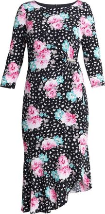 Gina Bacconi Womens Alise Jersey Dress With Gold Trim - Black - Size 12 UK