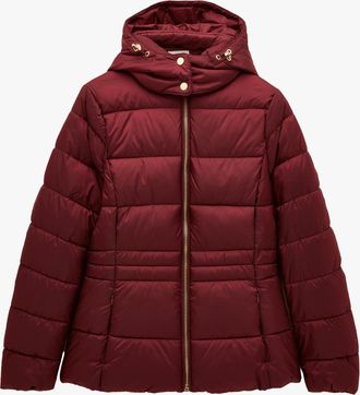 Joules Hadlow Womens Padded Short Coat Red - Size 10 UK