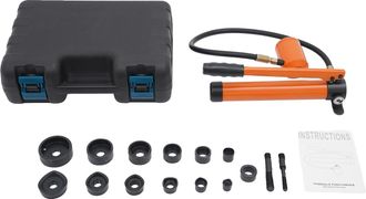 OEM Juego De Punzonado Hidr&aacute;ulico, Fuerza De 80 Kn, Incluye 6 Matrices De Punzonado, Color Naranja