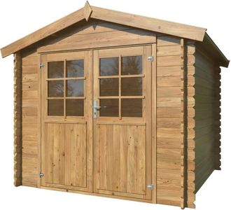 Habitat et Jardin Casetta in Legno Impregnato 250x250 cm Blockhouse 28 mm Porta Doppia