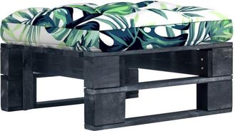 vidaXL Otomana De Jard&iacute;n De Palets Madera De Pino Impregnada Negro Vidaxl