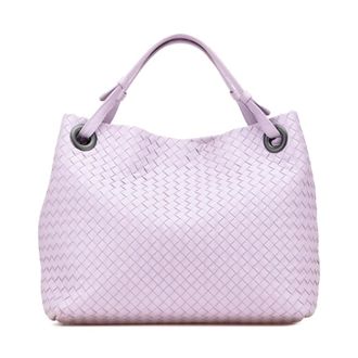 Bottega Veneta Pre-owned Handbags, female, Purple, Size: ONE SIZE Pre-owned Leather Woven Tote Bag