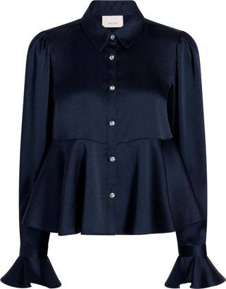 Cinq &agrave; Sept Camicia Isaure con balza - Blu