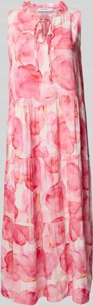 Zabaione Midikleid aus Viskose im Stufen-Look in Rosa, Größe XXL