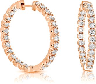 Vir Jewels 5 cttw Lab Grown Diamond Hoops Earrings in Sterling Silver With For Women