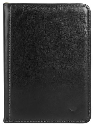 Pik&eacute; Dokumententasche PIK&Eacute;, Herren, Gr. B/H/T: 34cm x 25cm x 2cm onesize, schwarz, Leder, beschichtet, gl&auml;nzend, Taschen Dokumententasche, echt Leder, Made