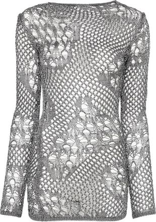 Dondup Open-knit Long-sleeve Mini Dress