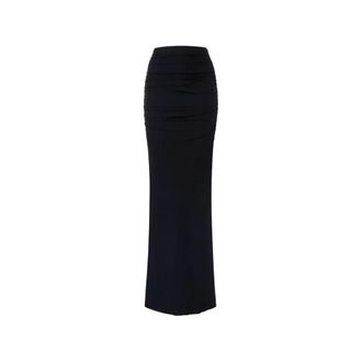 Elisabetta Franchi Mouwloze Smokingvest Maxi Rok Set - Dames - Rokken - Zwart - Maat: L Viscose