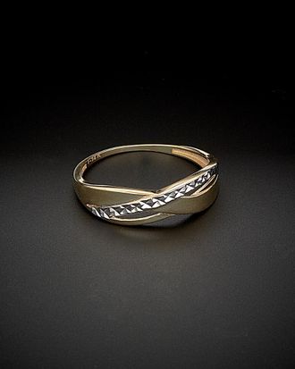 Italian Gold, Inc 14K Italian Gold Two-Tone Diamond Cut Triple Highway Ring