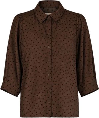 Lollys Laundry Bigum LL Shirt - Dames - Overhemden - Bruin - 2XL - Katoen - Overhemden