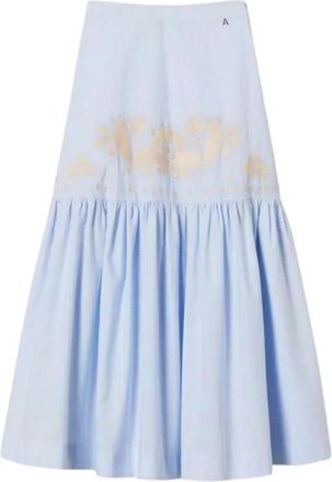 Twinset Dames, Rokken, Blauw, Maat: S Katoen