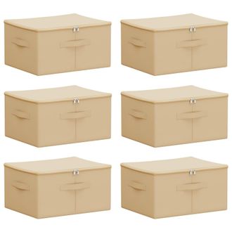 vidaXL Caja De Almacenamiento 6 Pcs Crema 43 X 34 X 23 Cm Vidaxl