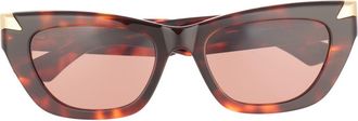 Alexander McQueen 53mm Cat Eye Sunglasses in Havana Havana Brown at Nordstrom Rack