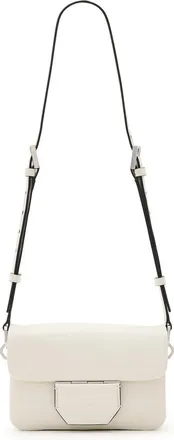 AllSaints Jupiter Leather Crossbody Bag in Birch White at Nordstrom