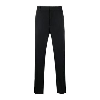 Alexander McQueen Broeken, Heren, Zwart, L, Katoen, Zwarte zijden paneel op maat gemaakte broek