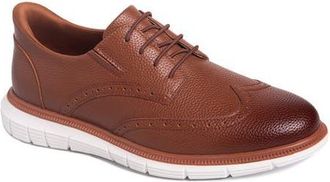 Marc Joseph New York Hill Street Hands Free Technology Leather Wingtip Casual Oxford in Cognac Grainy Leather at Nordstrom, Size 11.5