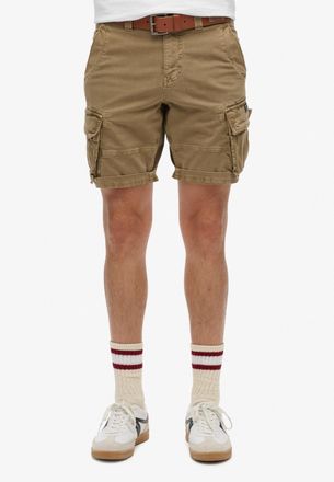 Superdry Cargobermudas SUPERDRY CORE CARGO SHORT, Herren, Gr. 28, N-Gr, gr&uuml;n (tan khaki), Web, Obermaterial: 97% Baumwolle, 3% Elasthan, unifarben, straight fi
