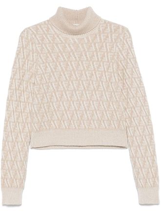 Fendi FF sweater - women - Silk/Virgin Wool/Cashmere - 36 - Neutrals