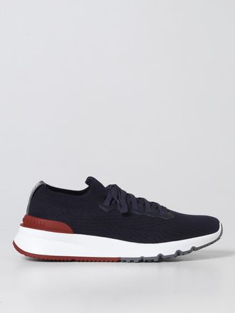 Brunello Cucinelli Sneakers basse in maglia di misto cotone con caviglia elasticizzata