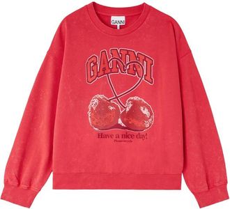 Ganni Cherry-print Sweatshirt