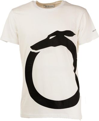 Trussardi HEREN T-SHIRT MET KORTE MOUWEN EN EFFEN RONDE HALSTE KRAAG MET DRUKPRINT