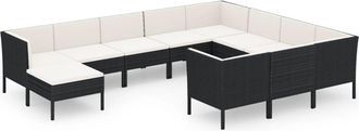 vidaXL 11 Pcs Garden Lounge Set Con Coj&iacute;n De Pozo De Terciopelo