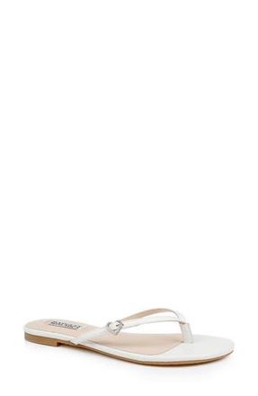 Badgley Mischka Dynah Flip Flop in White Leather at Nordstrom Rack, Size 8