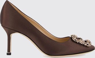 Manolo Blahnik D&eacute;collet&eacute; Hangisi in raso con fibbia gioiello