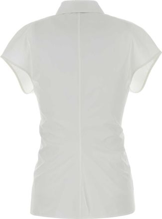 Alexander McQueen Ruched Cotton Shirt - White