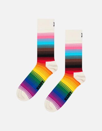 Happy Socks Womens Pride Stripe Sock, Multicolour - Size: 9.5/12.5/12/11.5/11/10.5/10/13/9/8/8.5