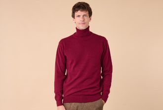 Bexley Jersey de hombre con cuello alto de lana - Burdeos - EMERIC