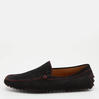 Tod's Tods For Ferrari Black Suede Slip On Loafers
