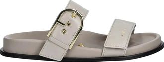 Furla Solea Sliders - Dames - Schoenen - Beige - Maat: 36 EU Leer