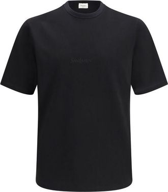Saint Laurent Black Cotton Mens T-Shirt