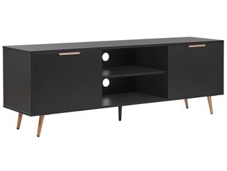 Beliani Mueble TV Negro