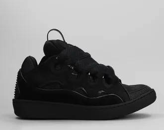 Lanvin Sneakers Curb in pelle e camoscio nero