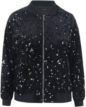 Exxcellent bomberjack met pailletten zwart