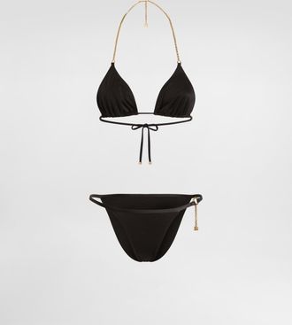 Dolce & Gabbana Triangle Bikini - Woman Swimwear Black 1