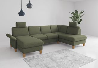 HOME AFFAIRE Wohnlandschaft »Rochelle, U-Form« optional mit Armteilverstellung, mit Bettfunktion & Bettkasten